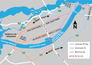 Infrastructure Maintenance detour for Saint-Louis-de-Gonzague Bridge